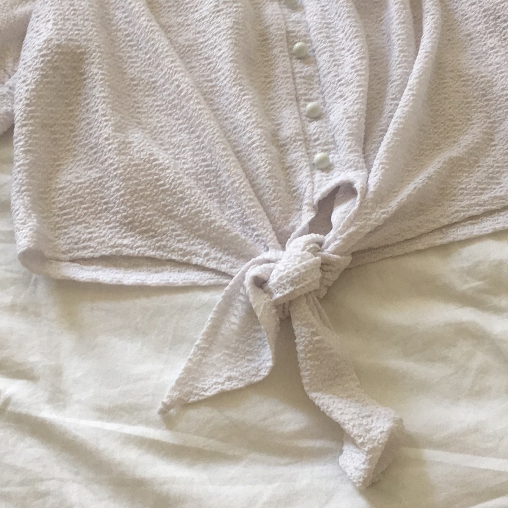 Vintage, tie front, off shoulder top - Picture 2 of 3